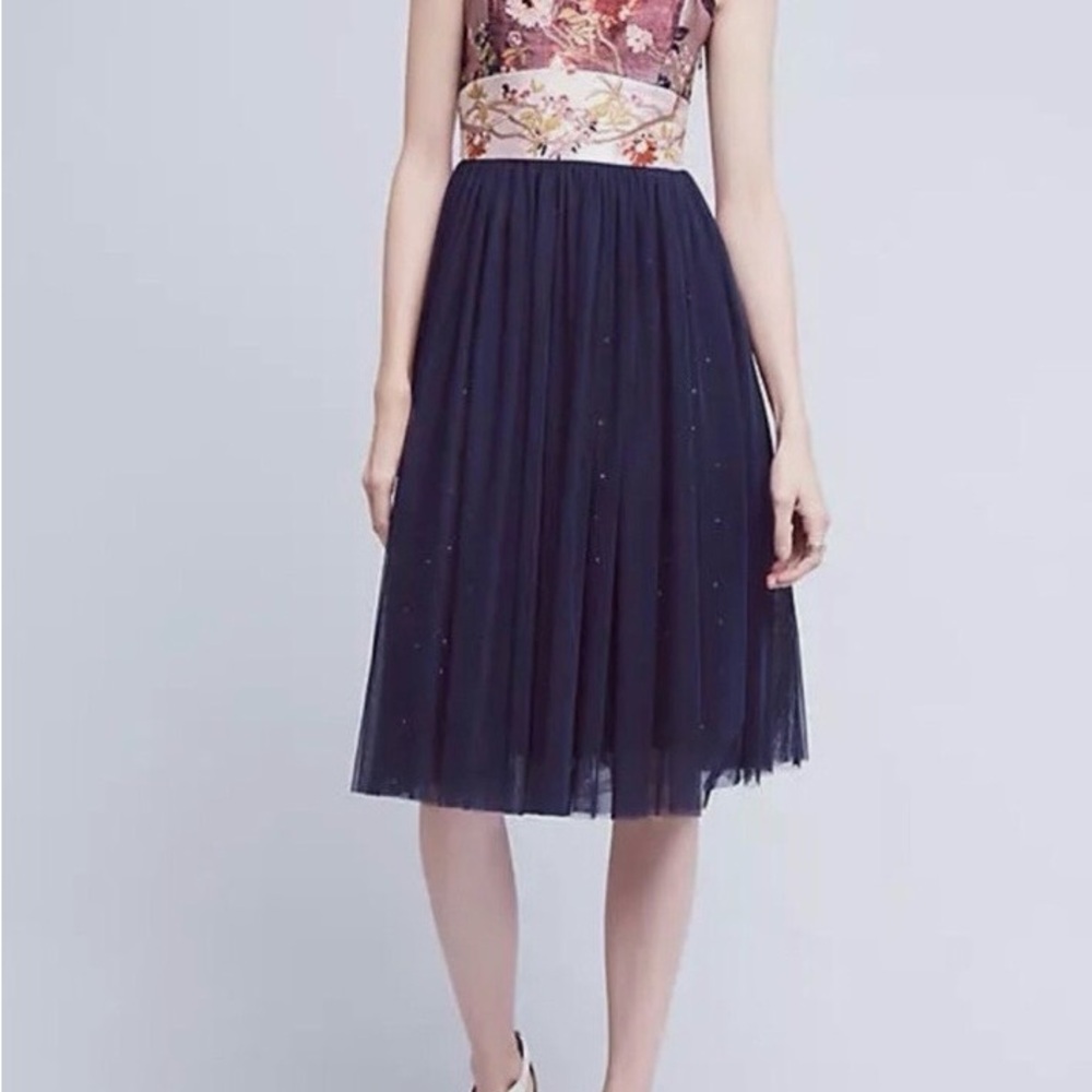 Anthropologie Moulinette Soeurs Cocktail Tulle Midi Dress Size 4 pre-owned